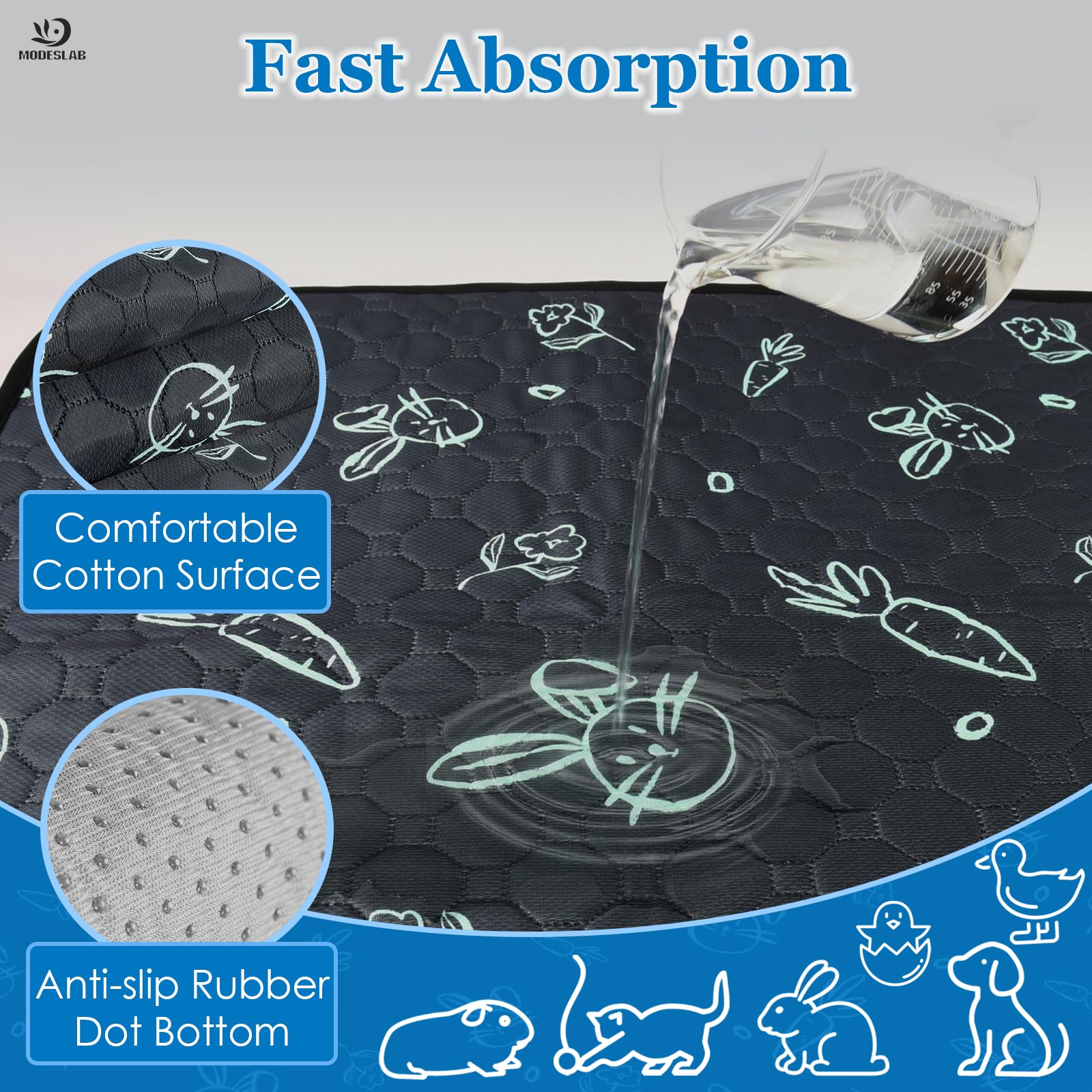modeslab guinea pig cage liner navy size options stay flat after wash