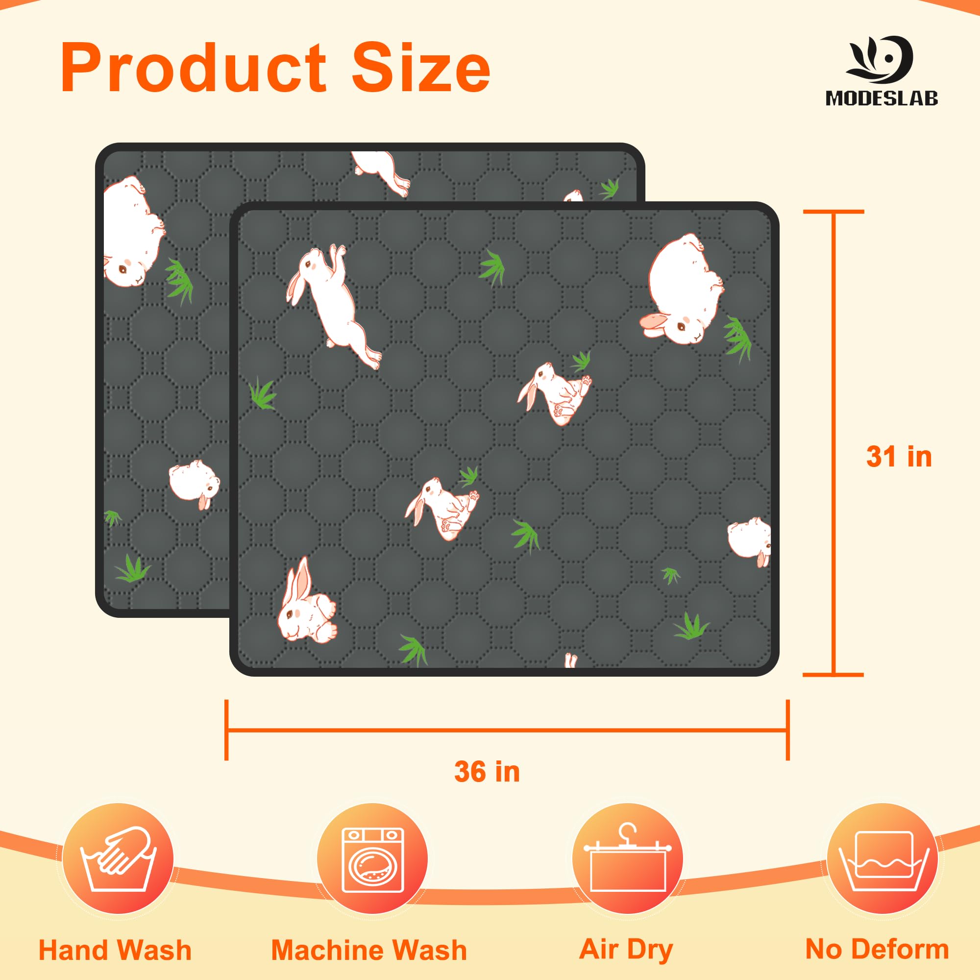 MODESLAB guinea pig cage liner soft-absorbent-fabric provides quick liquid absorption and cozy surfaces.