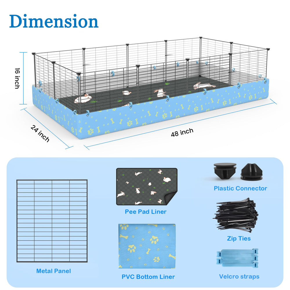 MODESLAB Guinea Pig Cage tarp wall helps keep litter inside for quick cleaning