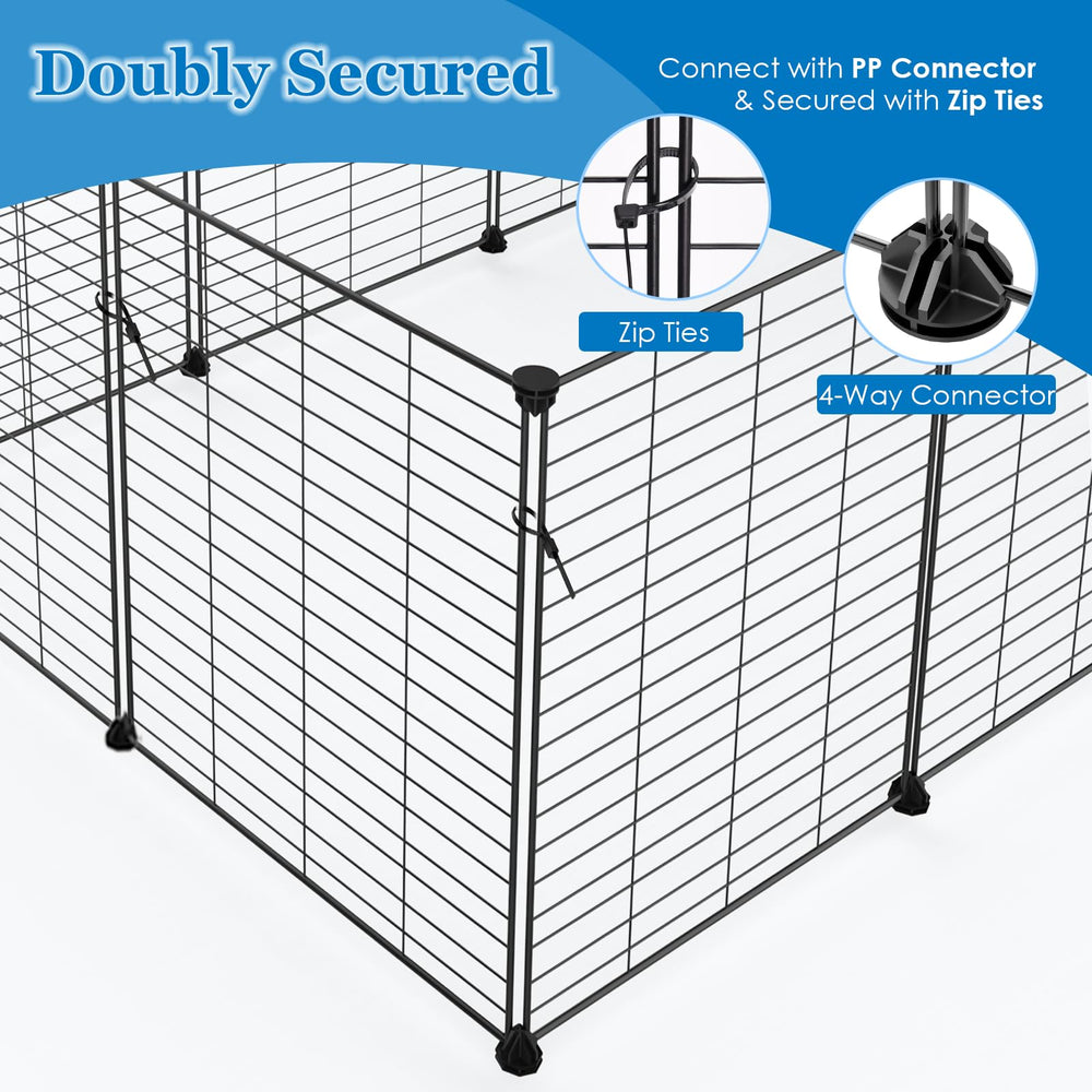 MODESLAB panel connectors and zip ties enable quick, secure enclosure assembly.