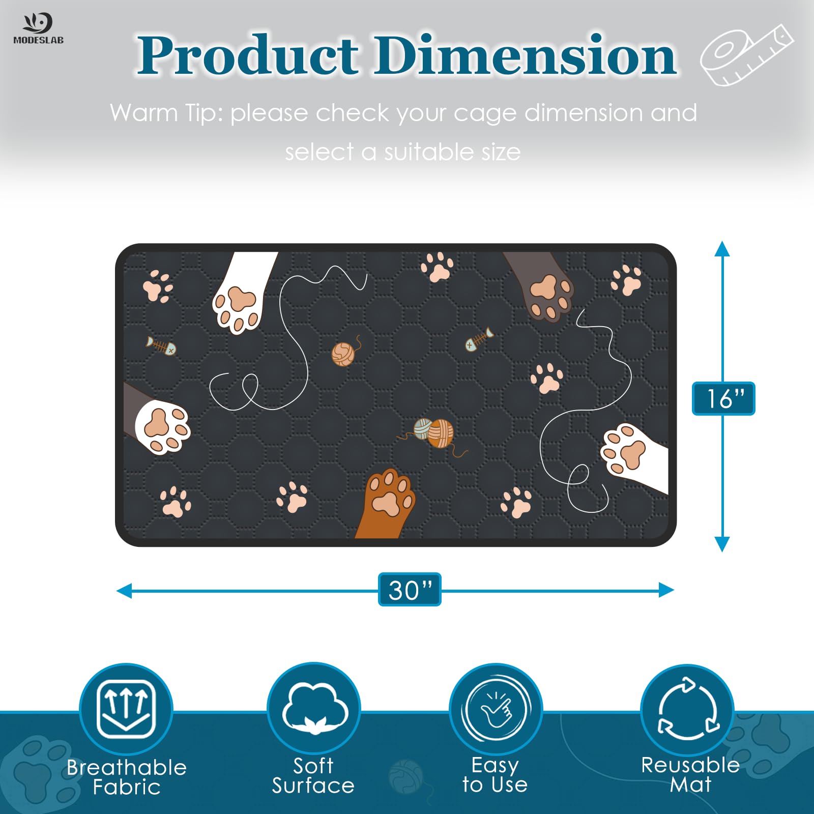 MODESLAB quilted absorbent pee pad delivers quick urine absorption.