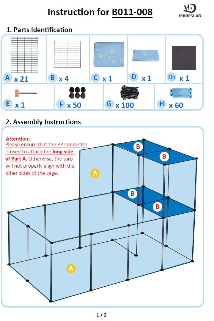 MODESLAB cage suitable for rabbits, guinea pigs, hamsters, and more.