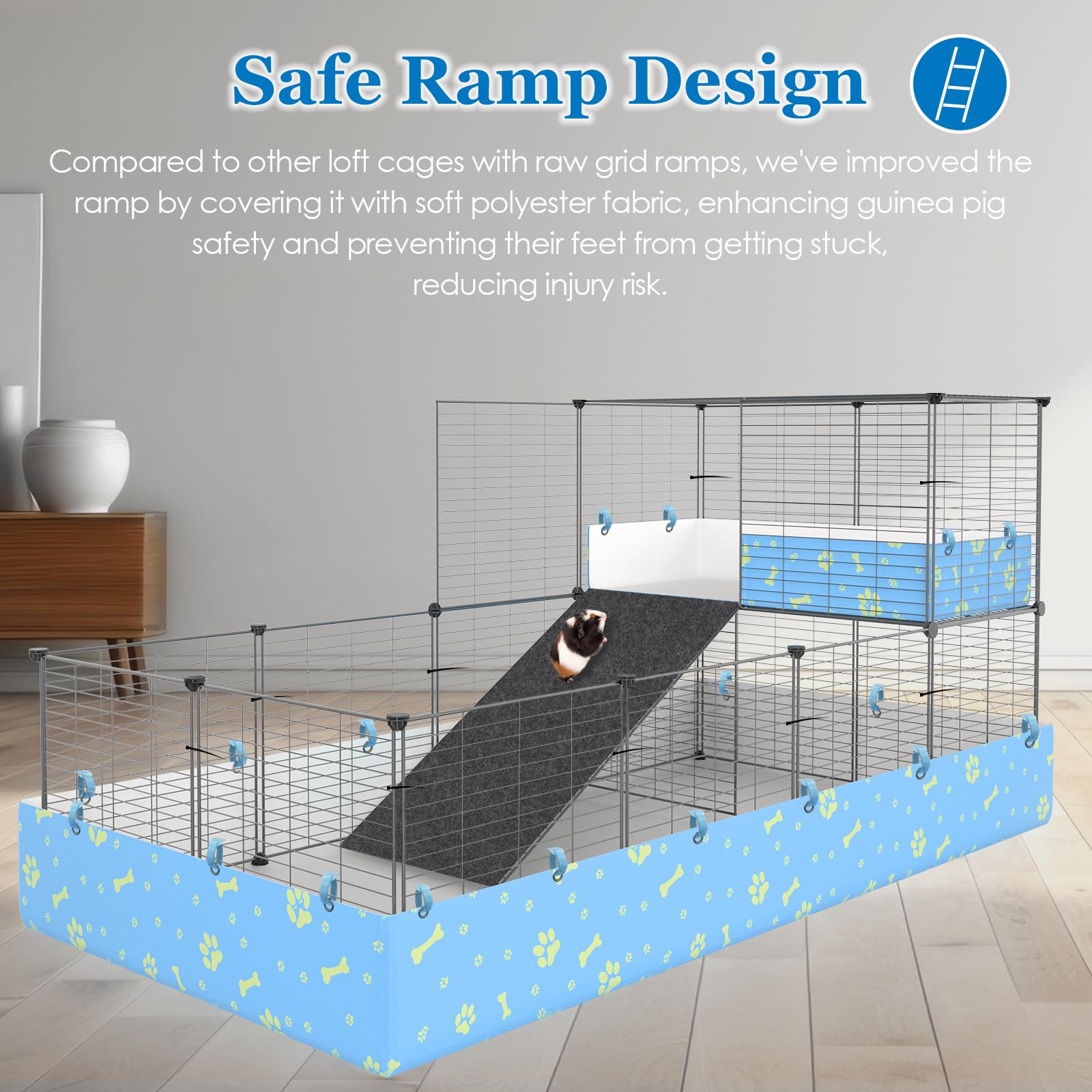 MODESLAB waterproof bottom liner with 5-inch baffle blocks litter and debris.