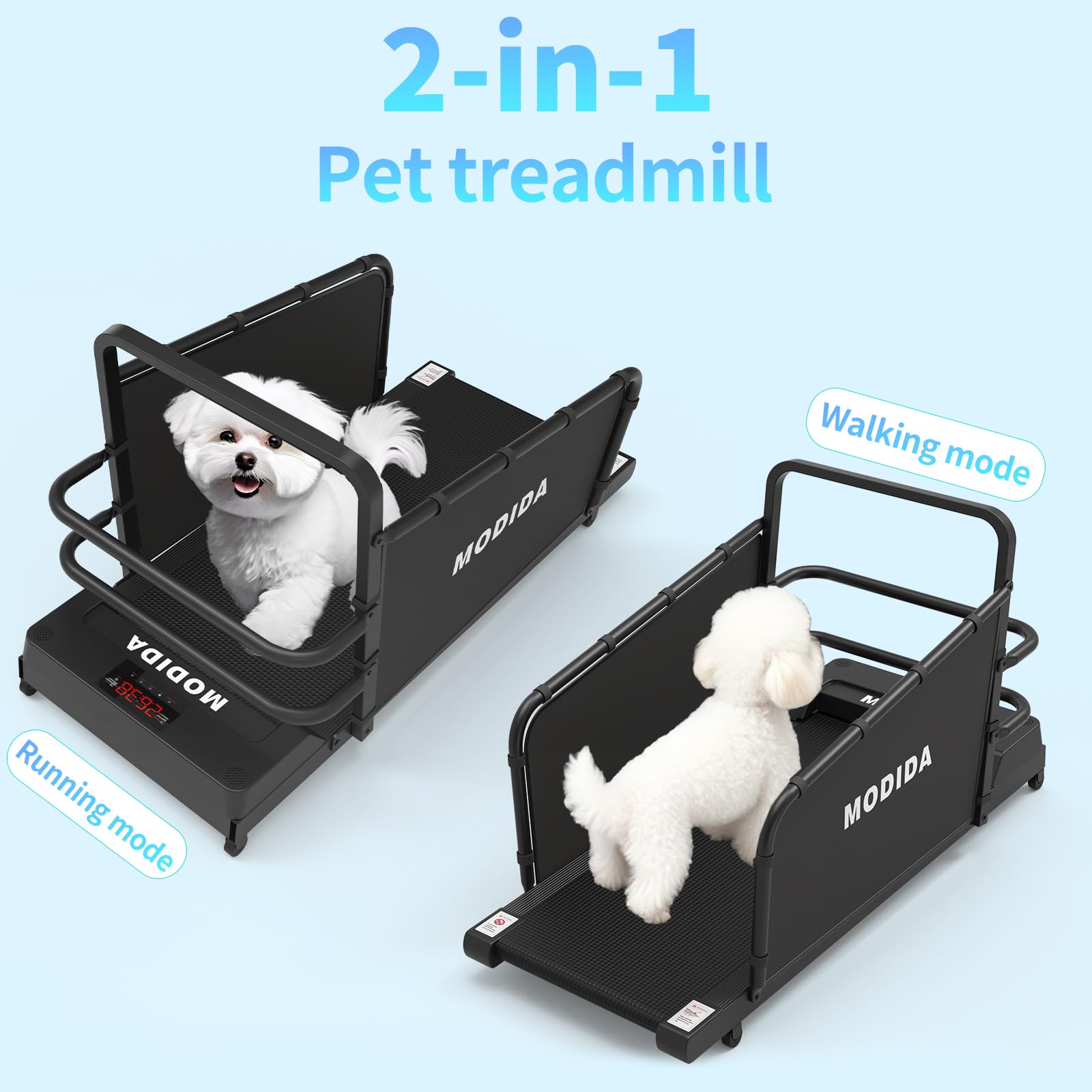 MODIDA dog treadmill compact design fits in small living spaces