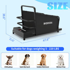 MODIDA dog treadmill safety guard rail keeps dogs secure during runs