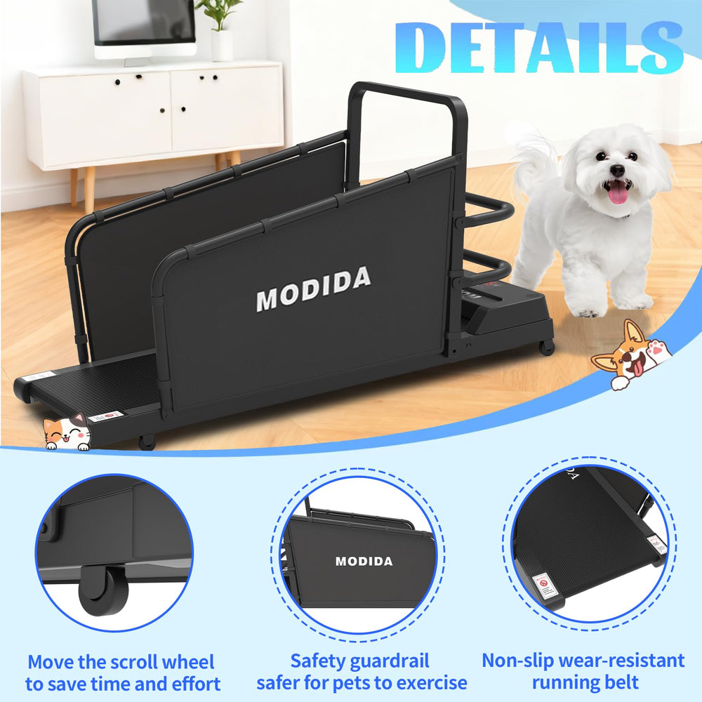 MODIDA dog treadmill steel frame provides durable stability