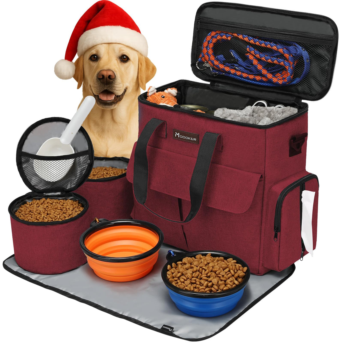 Modoker airline-approved pet travel bag under-seat keeps essentials within reach during flights.