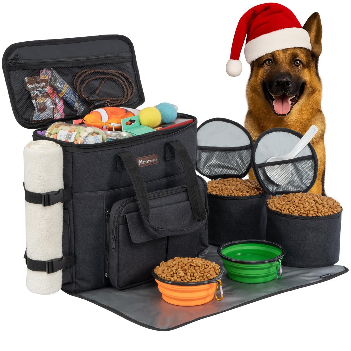 Modoker dog travel bag front pocket organizer for quick access to essentials