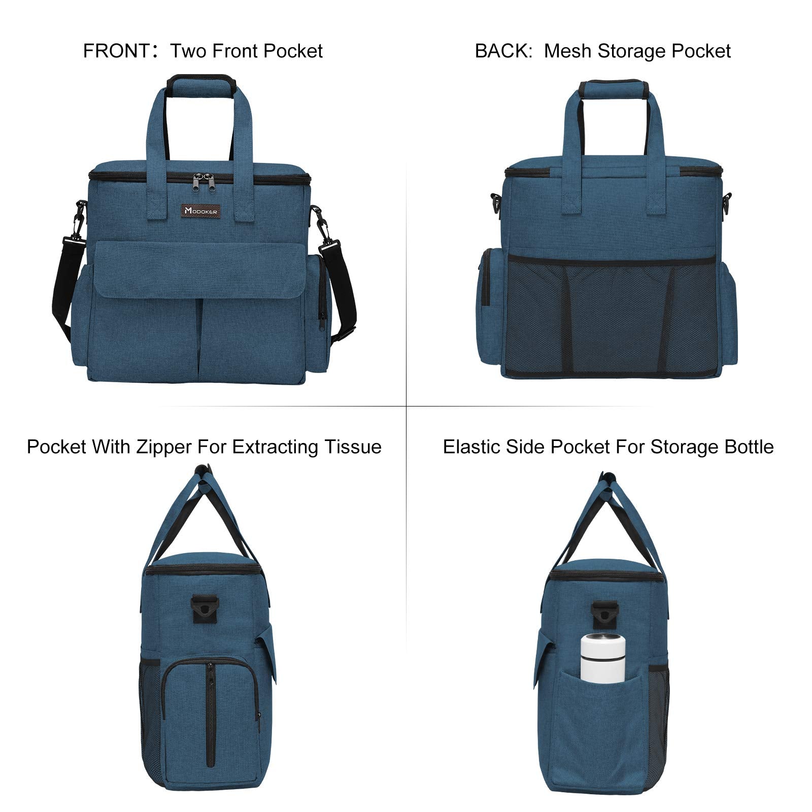 Modoker dog travel bag with multiple pockets for organized pet essentials