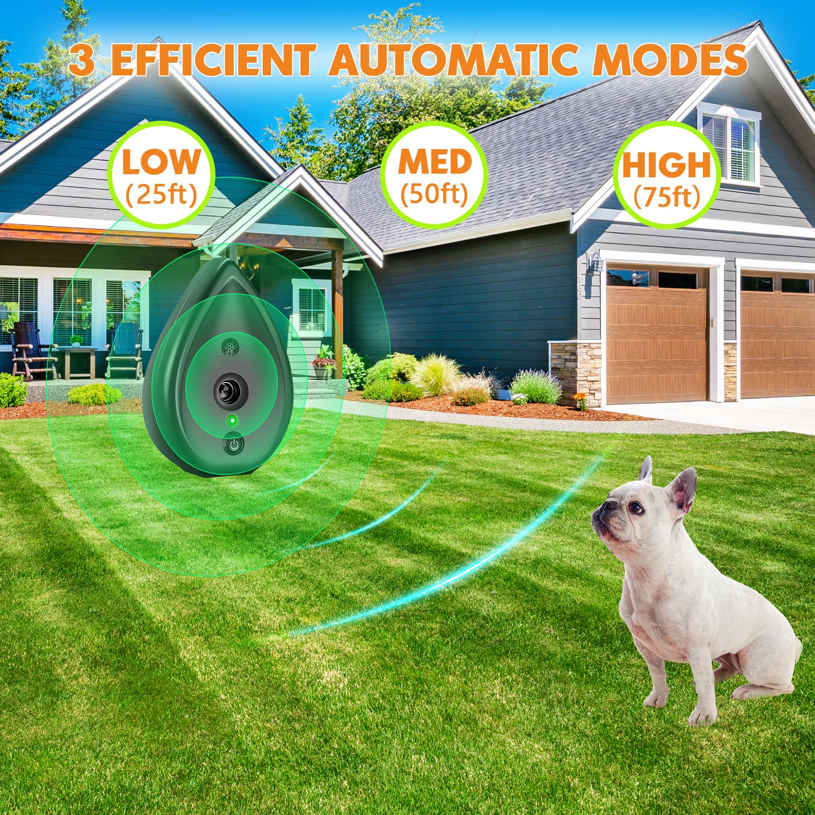 MODUS Rechargeable Bark Deterrent battery lasts up to 15 days on a brief charge.