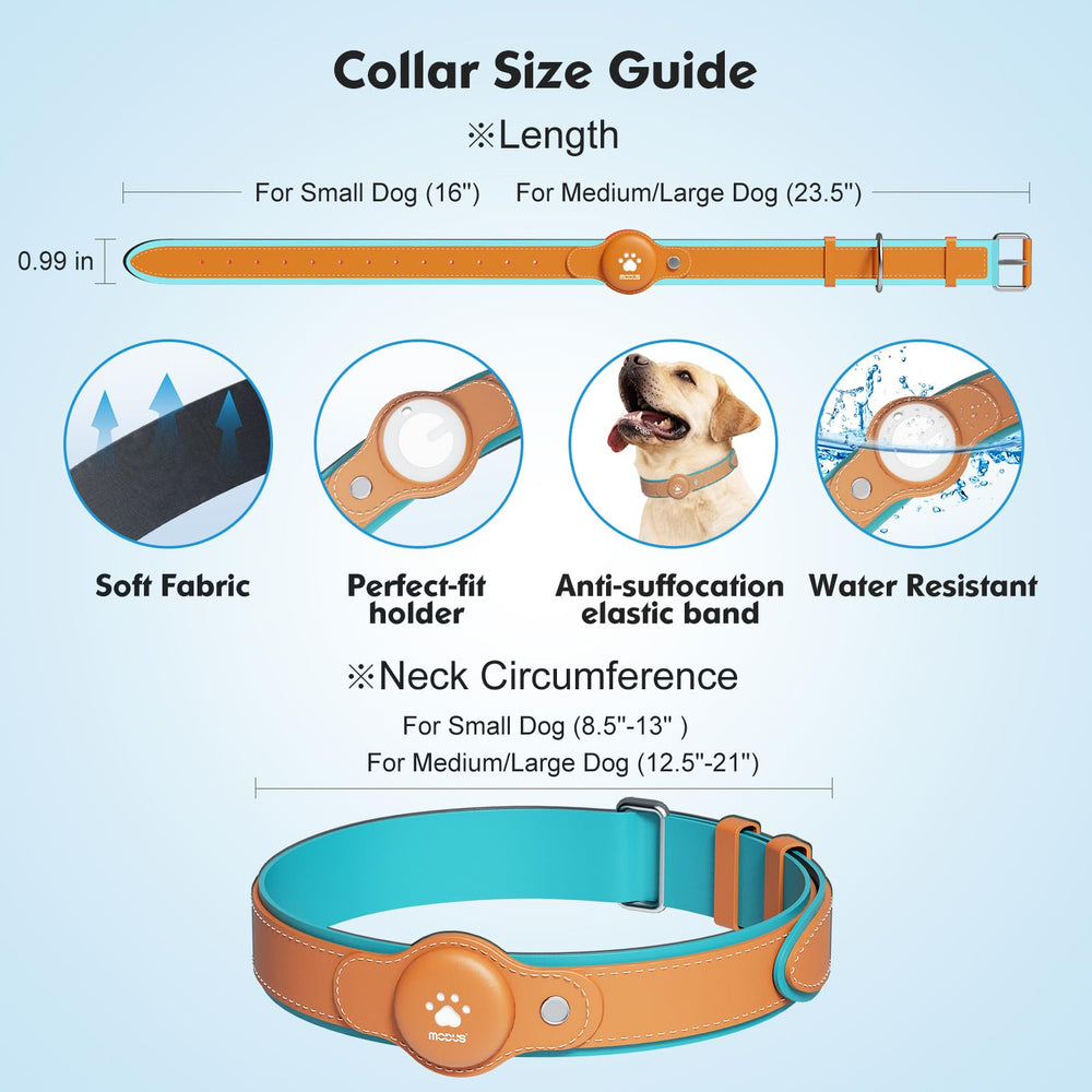 MODUS GPS Tracker dog collar Find My alerts help respond quickly to wandering dogs.