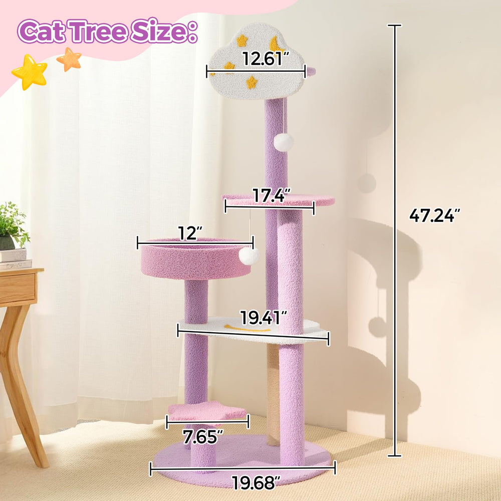 MODUSKYE Moon Star Cat Tree sisal scratching post protects furniture and nails