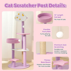 MODUSKYE Moon Star Cat Tree three-pillar design supports confident climbing