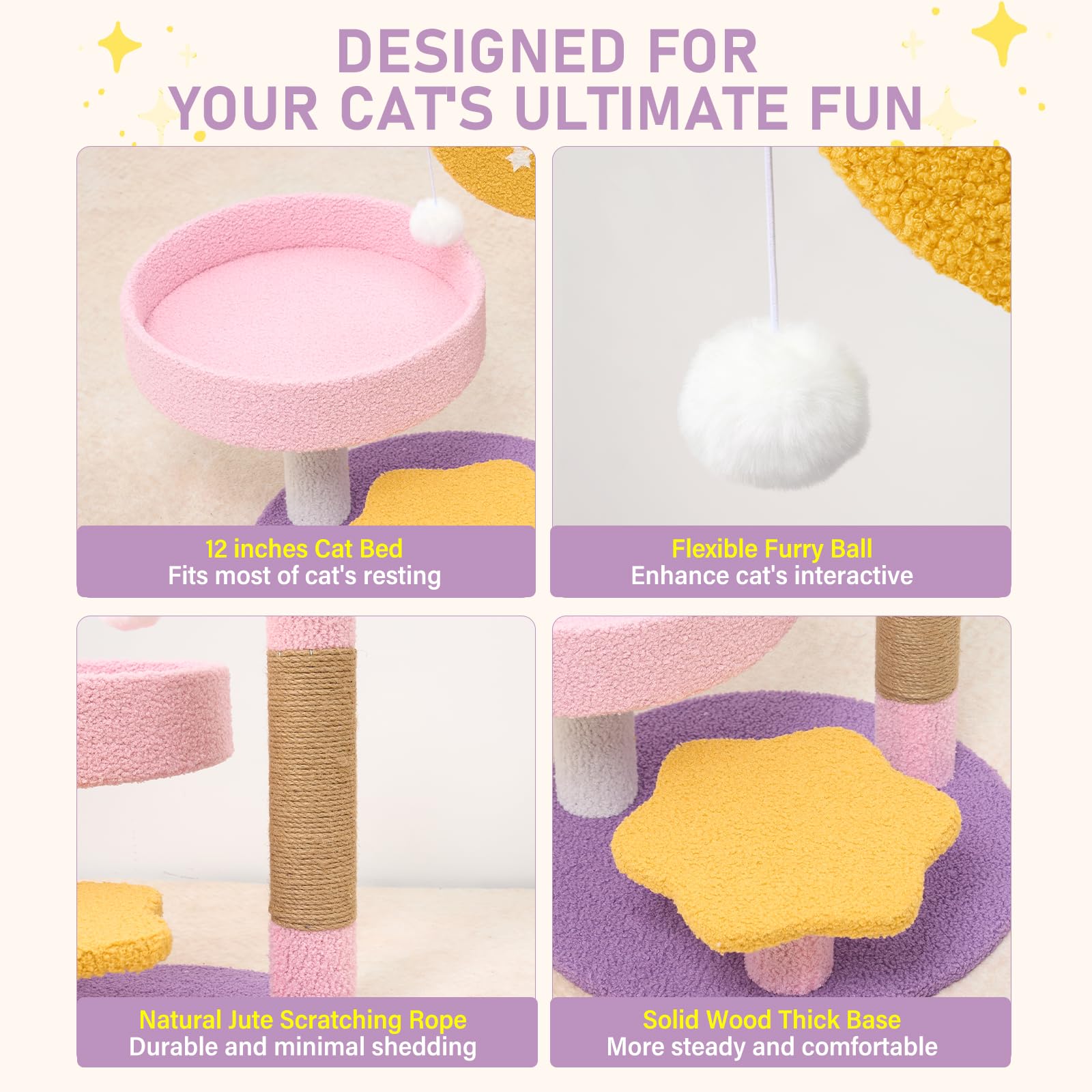 MODUSKYE small cat tree hanging ball for interactive play