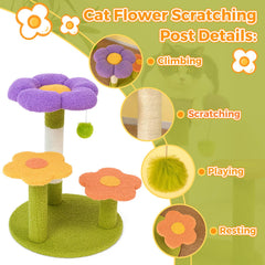 MODUSKYE wood base keeps the cat tower stable during play.