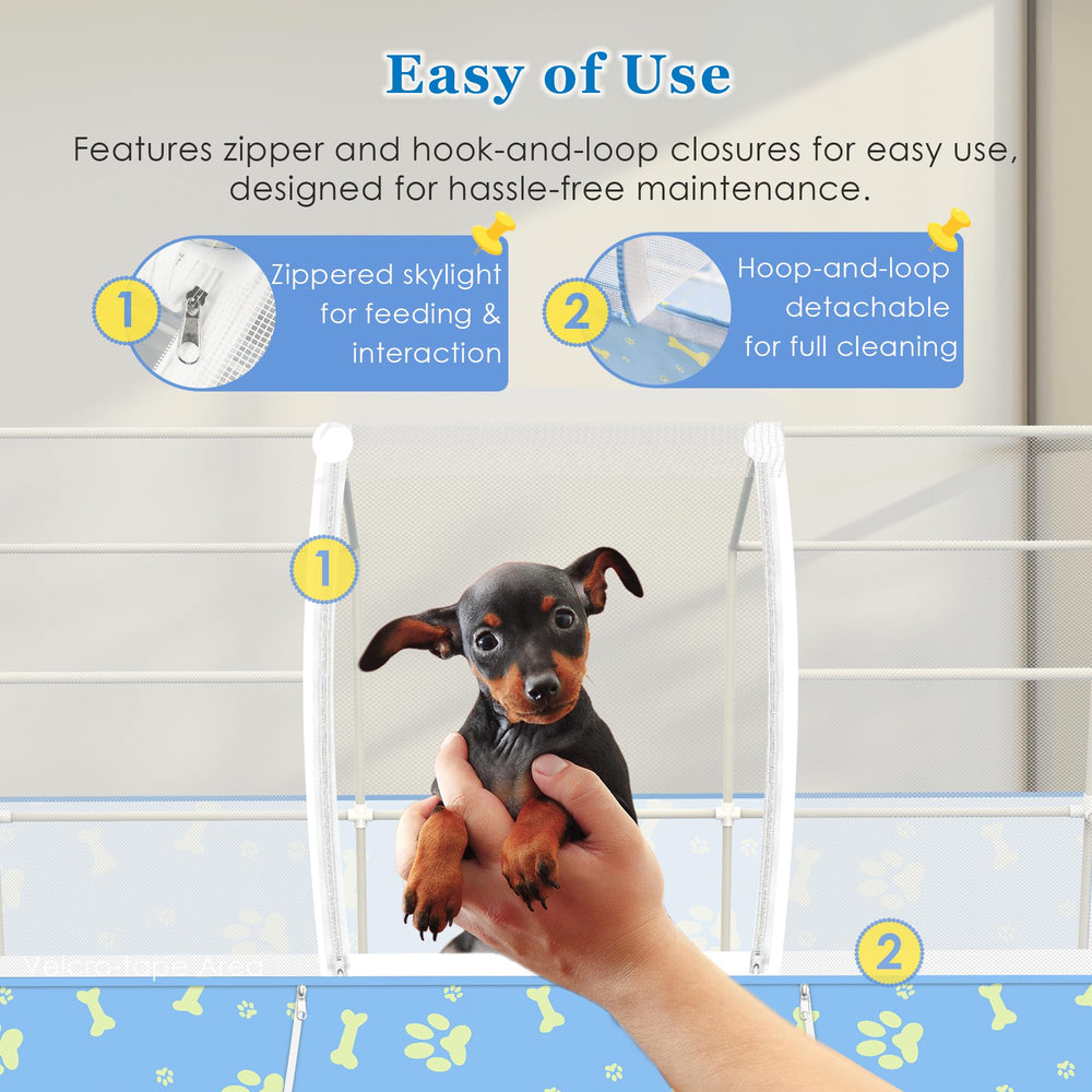 MODESLAB 3-doors design with dual zippers enables easy feeding and cleaning