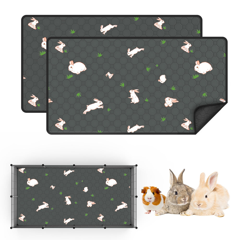 MODESLAB guinea pig cage liner flat view shows 24x47 size and leakproof backing