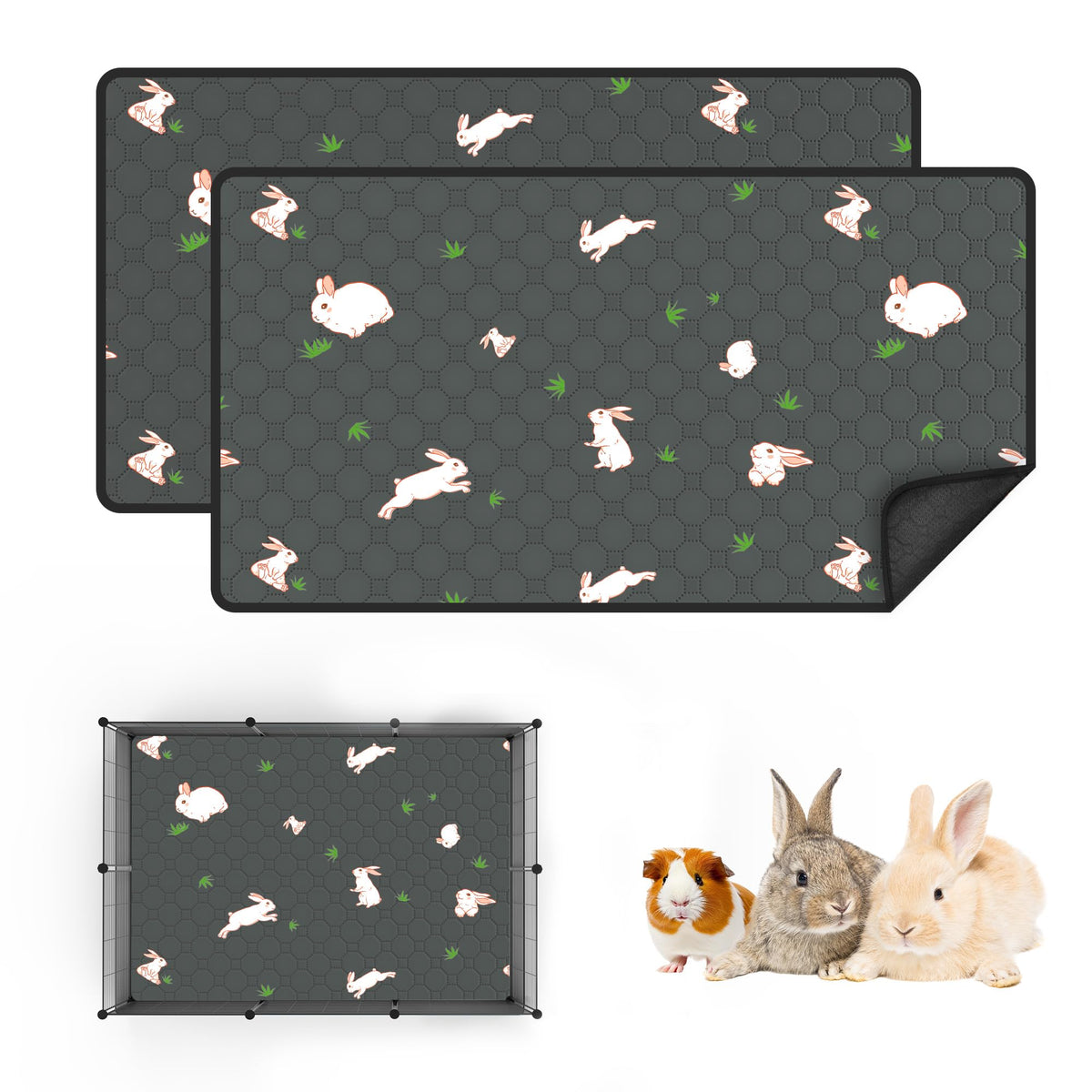 MODESLAB guinea pig cage liner overview highlighting soft absorbent surface