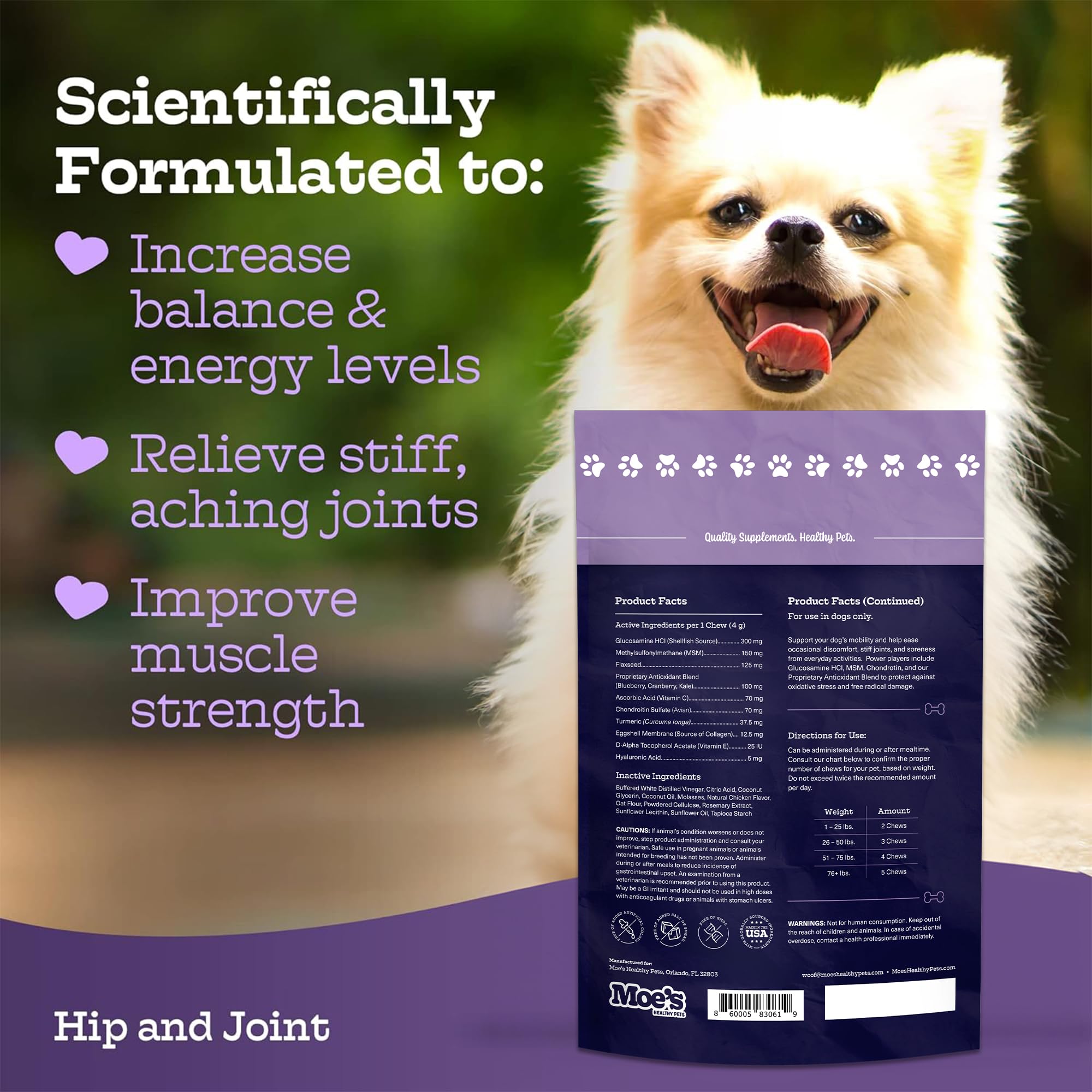 Moe's Healthy Pets chicken flavored soft chews in packaging suitable for daily treat time