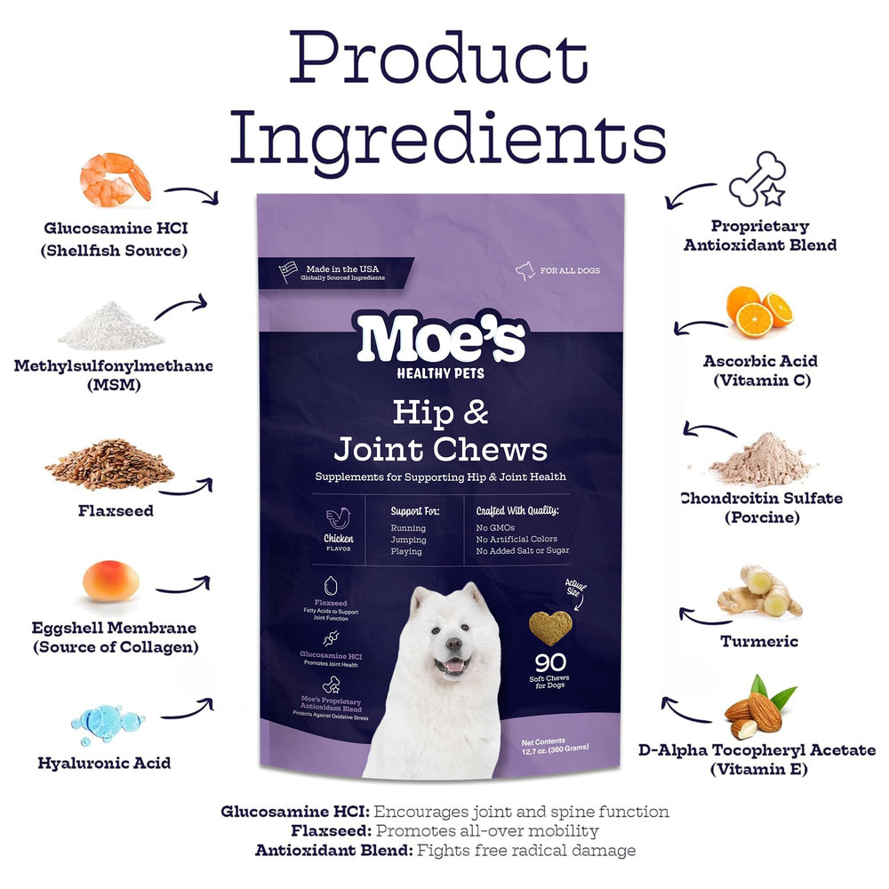 Moe's Healthy Pets packaging highlights vet formulated ingredients for sensitive dogs