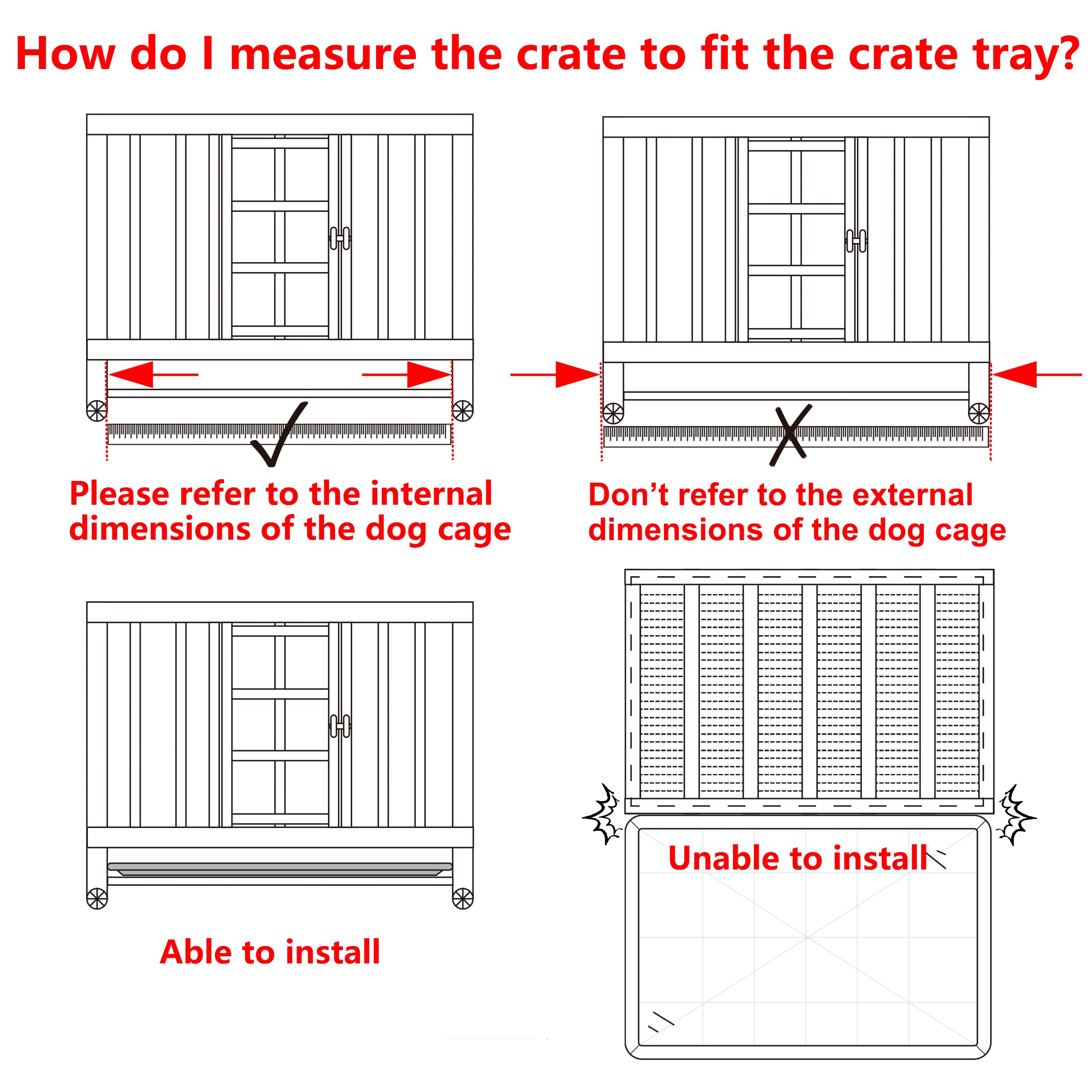 MOFBEAWK dog crate tray being easily cleaned.