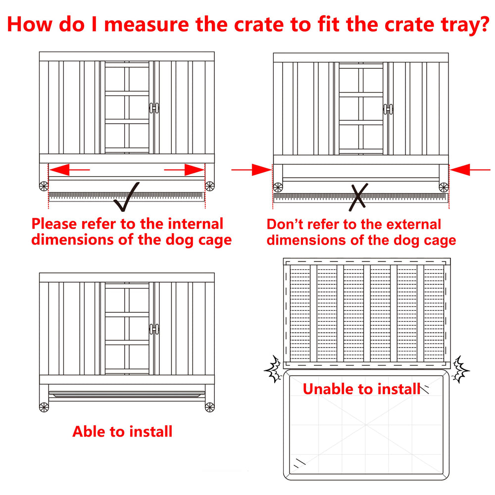 MOFBEAWK dog crate tray being easily cleaned.