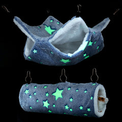 Mogoko Noctilucent hammock with star print glows for cozy small-pet play