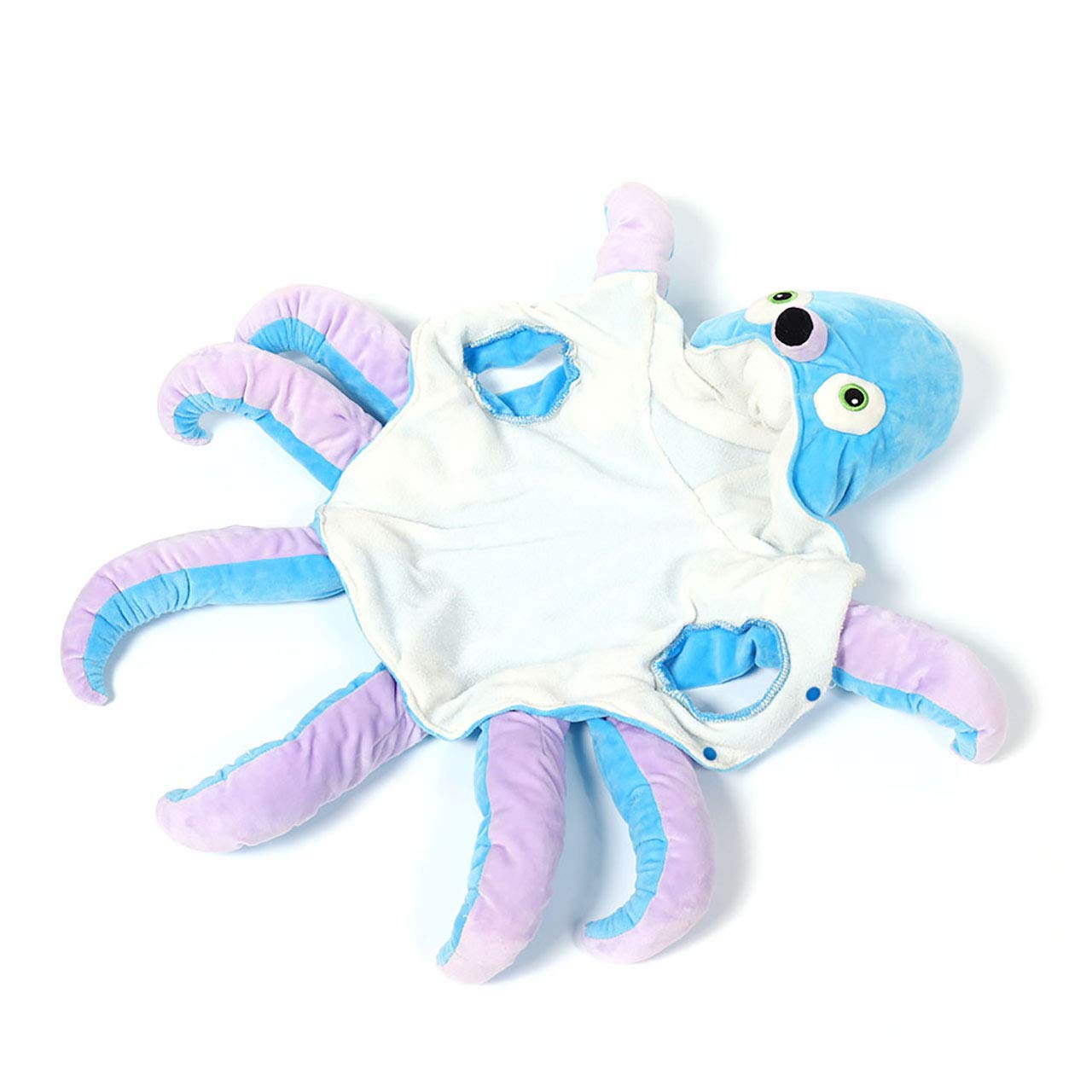 Mogoko octopus costume for cats front view, cozy velvet blend for comfy wear.