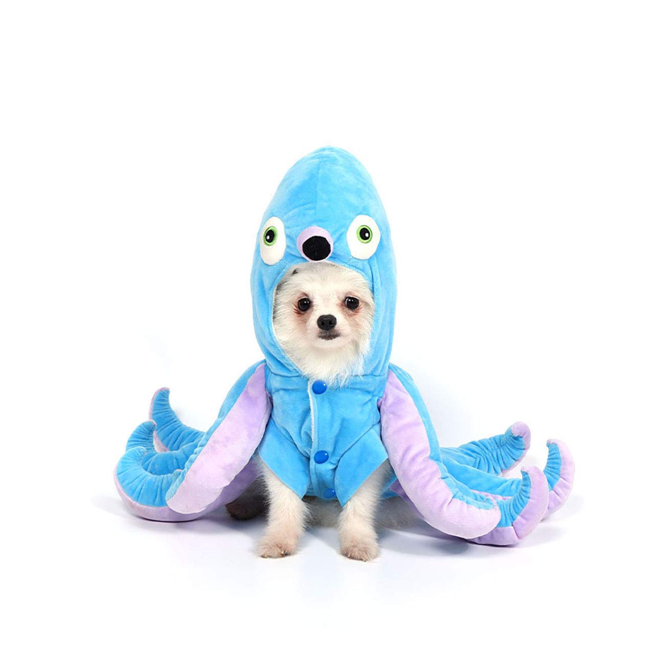 Mogoko octopus costume for dogs front view, ideal for playful photos and holiday fun.