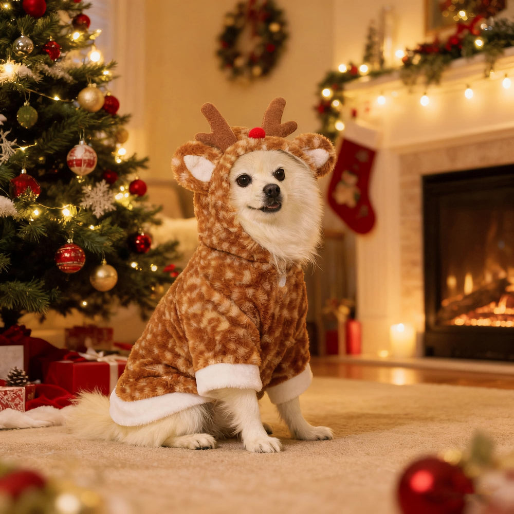 Mogoko Reindeer Dog Costume daily-wear styling for cozy adventures.