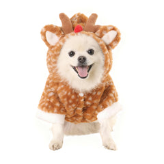 Mogoko Reindeer Dog Costume full-body view for festive dress-up and photos.
