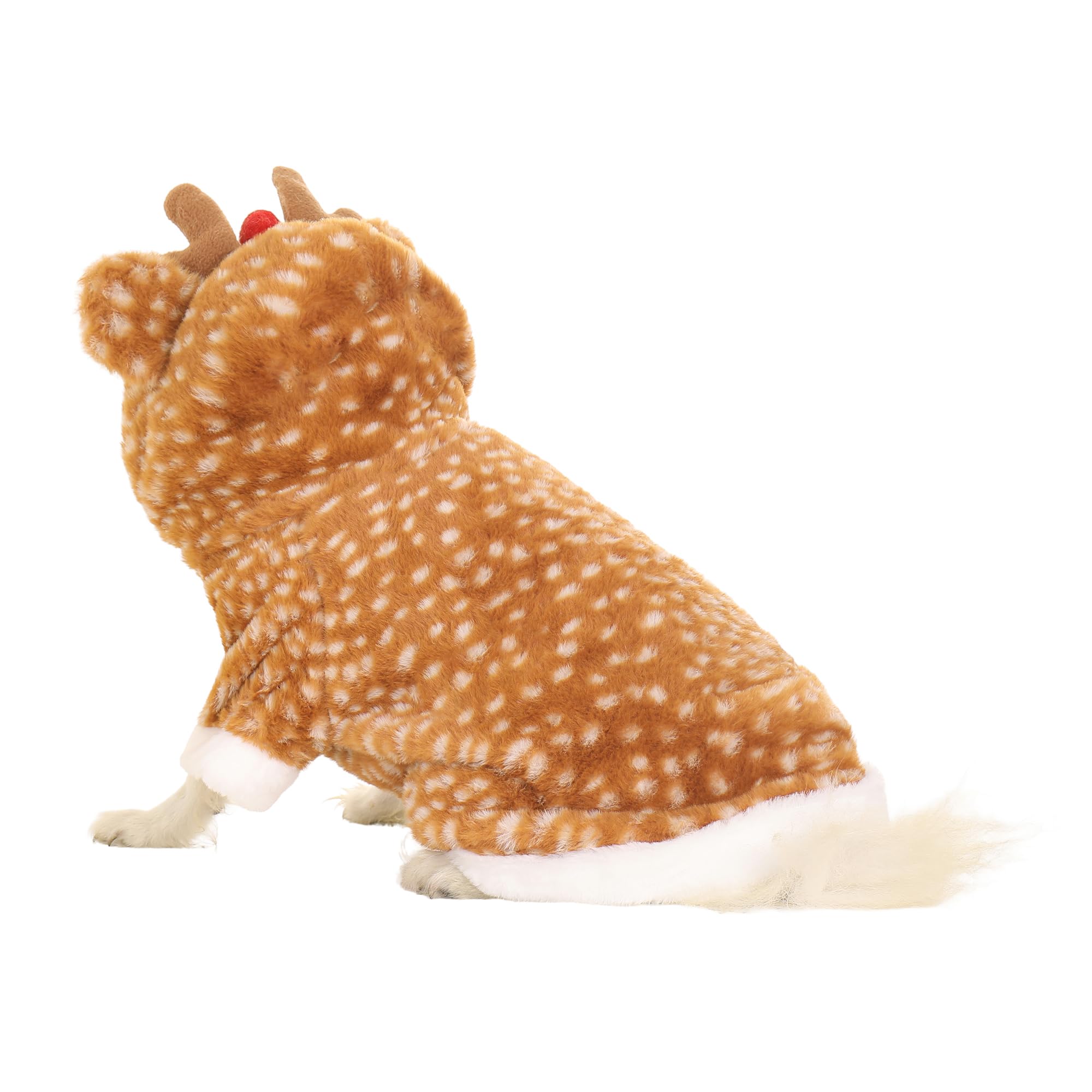 Mogoko Reindeer Dog Costume model-wearing for holiday cosplay moments.