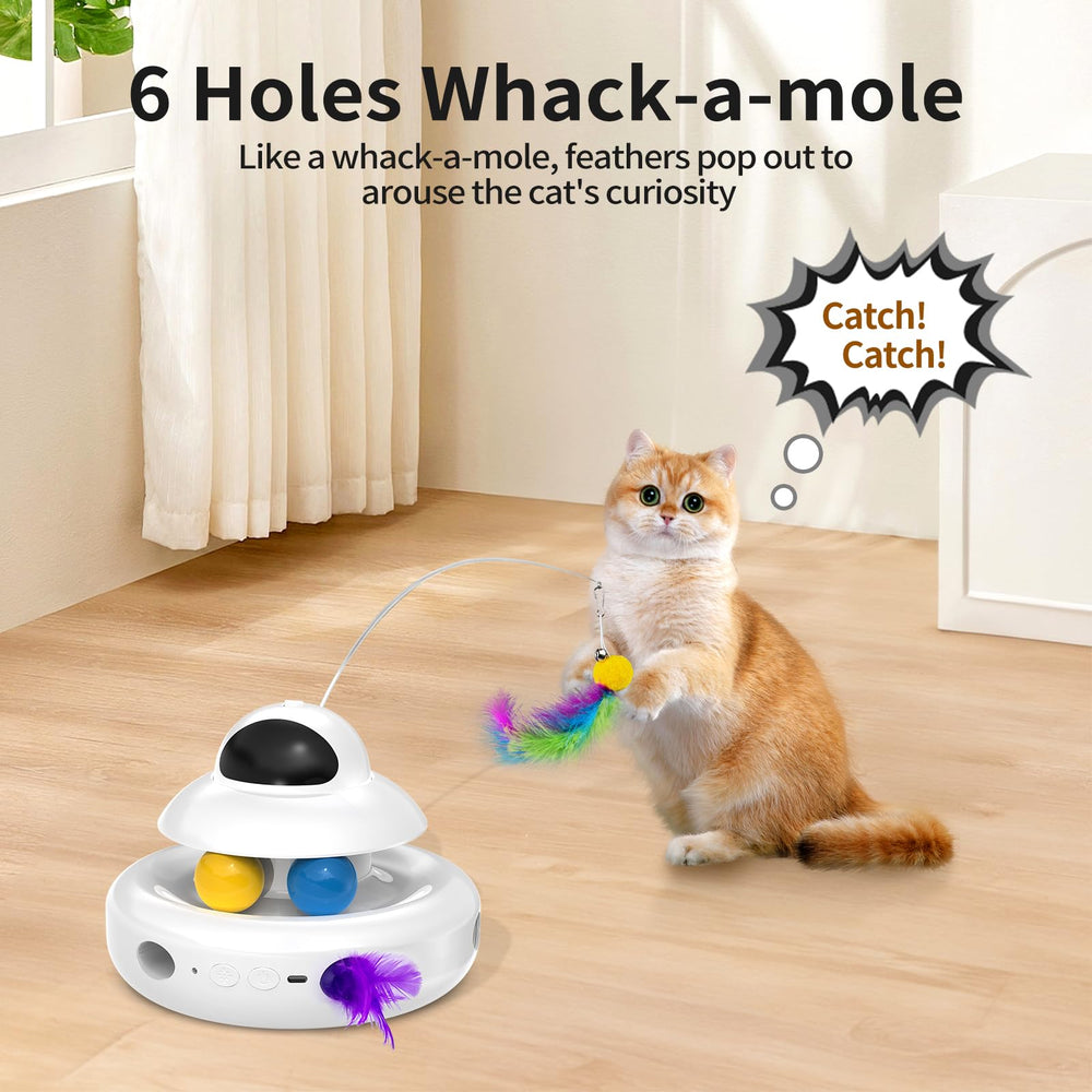 MOHAYA interactive cat toy feather emergence reveals random feathers to spark hunting instinct.