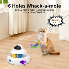 MOHAYA interactive cat toy feather emergence reveals random feathers to spark hunting instinct.