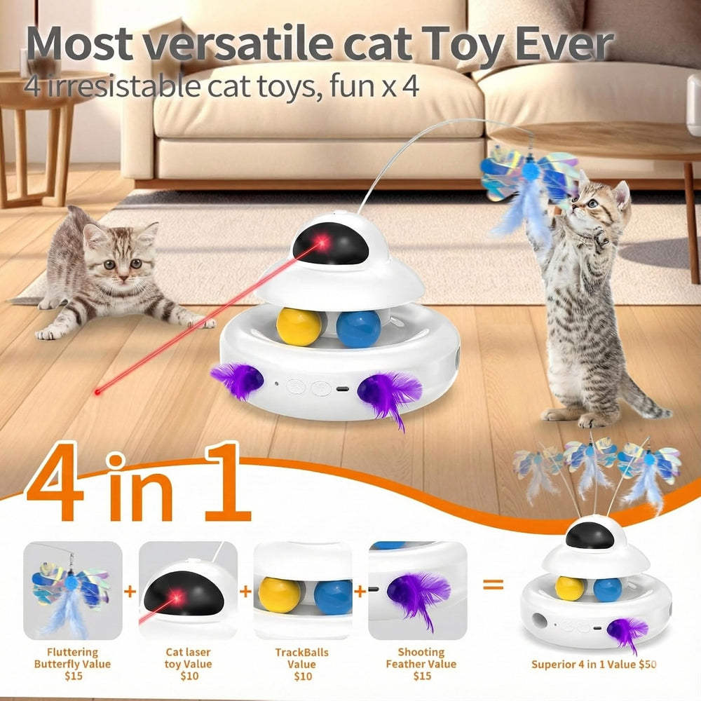 MOHAYA interactive cat toy track balls demonstrates unpredictable paths to entice pursuit.