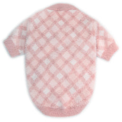 Detalle tejido suave de la sudadera MOIRIG para perro pequeñ0 rosa