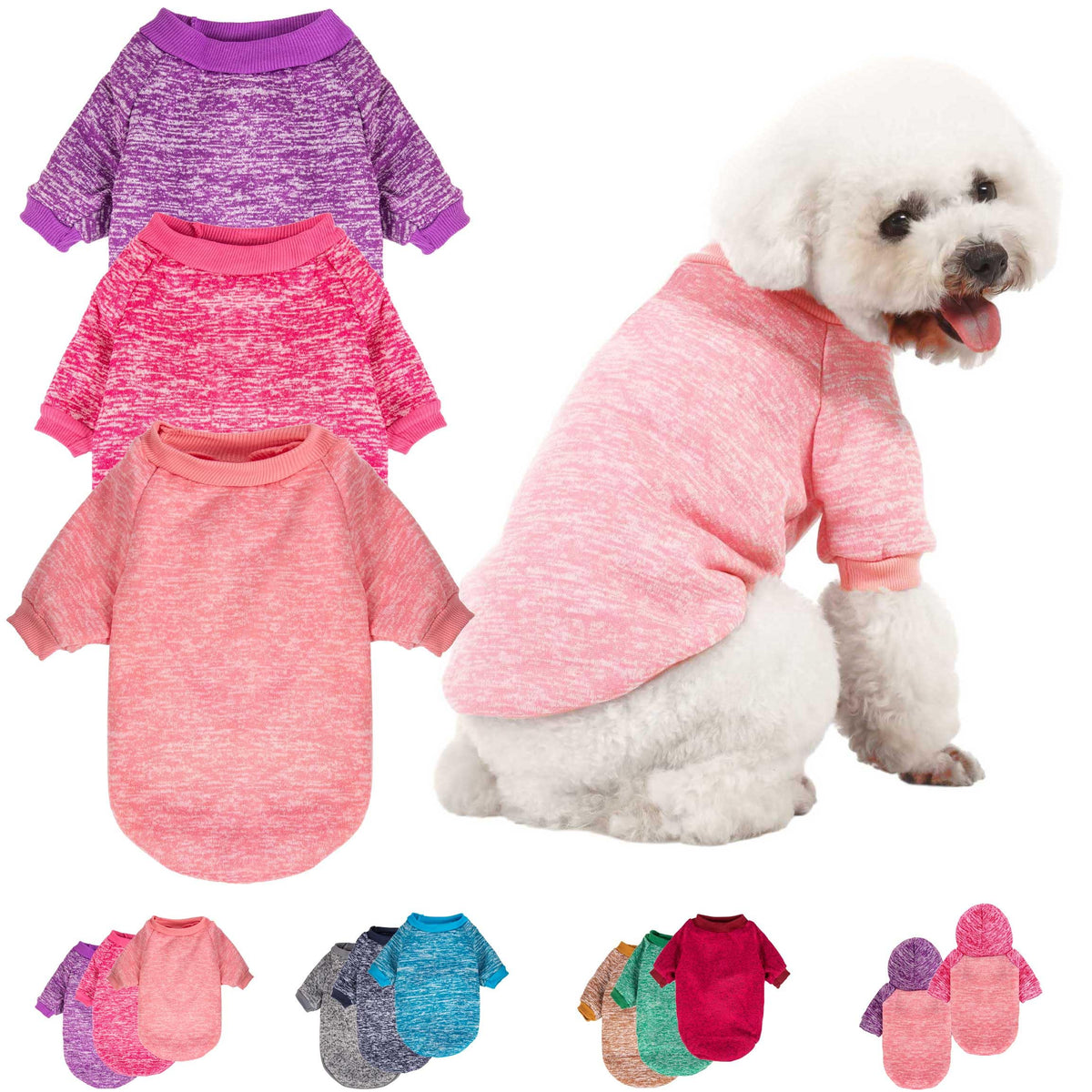 MOIRIG sudadera para perros en rosa, mantiene al perro cálido durante paseos.