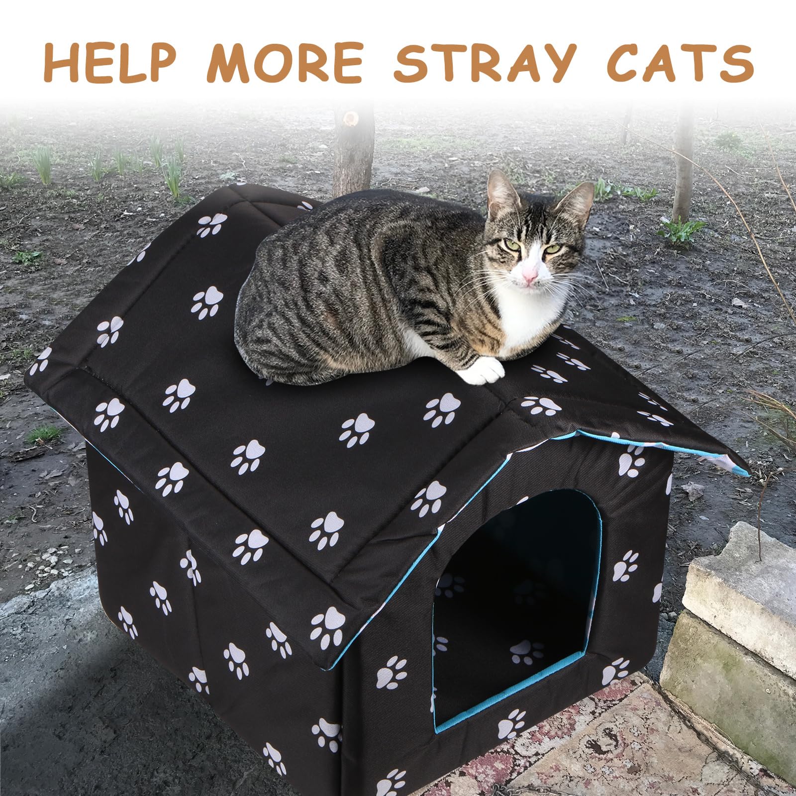 MOJIEZUO foldable dog house with paw print design