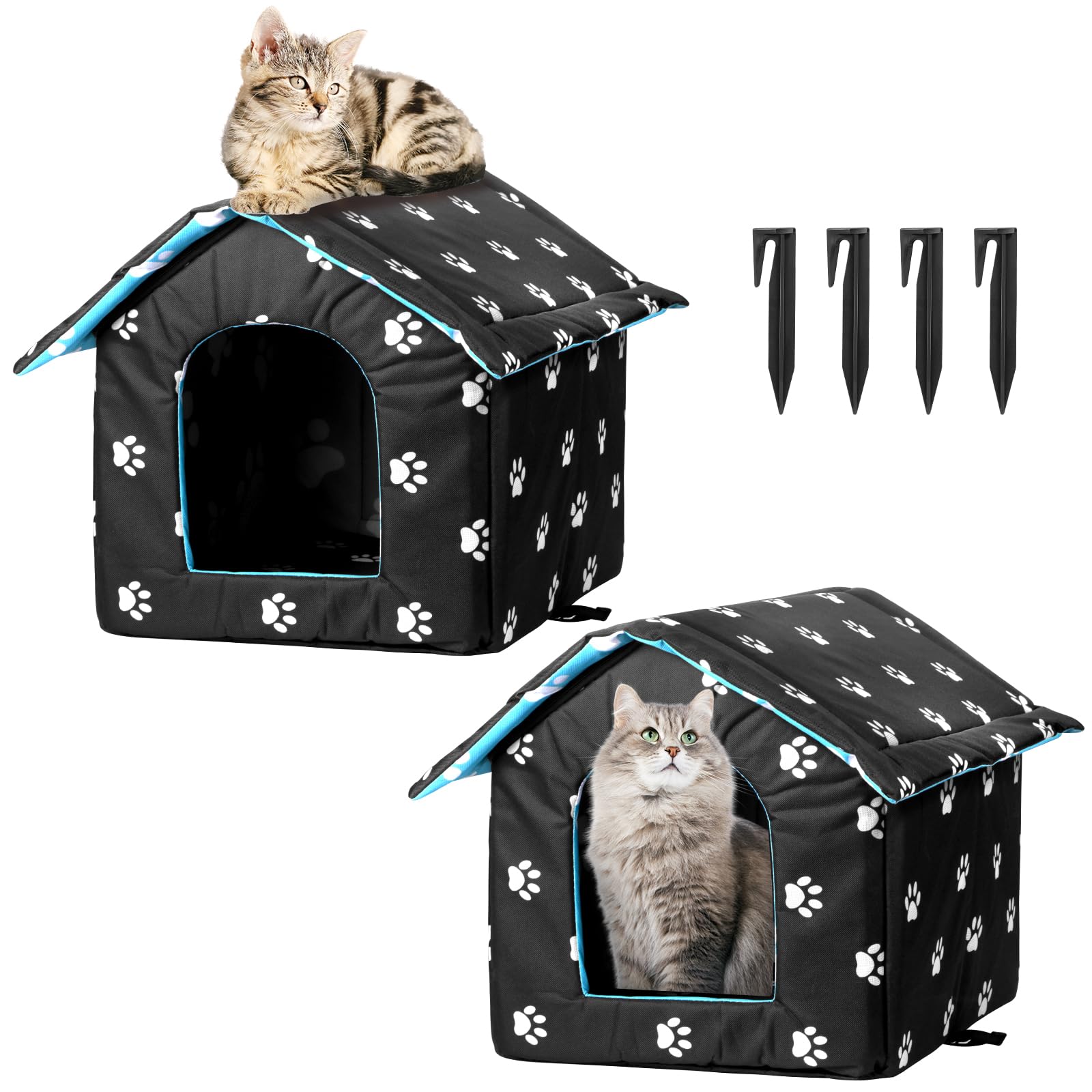 MOJIEZUO outdoor cat house folded flat for compact storage