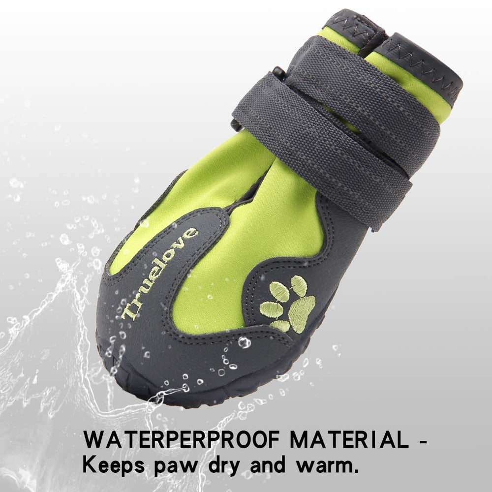 MOKCCI Truelove dog boots with easy-on-off straps for quick outfit changes.