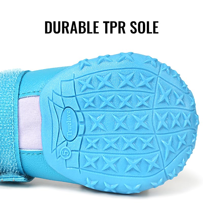 MOKCCI Truelove Dog Boots feature non-slip soles for confident traction on slick surfaces.