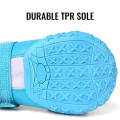 MOKCCI Truelove dog boots reflective straps enhance nighttime visibility.
