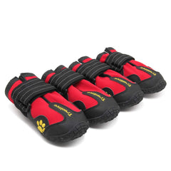 MOKCCI Truelove dog boots with reflective straps for night visibility during walks.