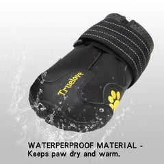 MOKCCI Truelove dog boots with reflective straps enhance nighttime visibility.