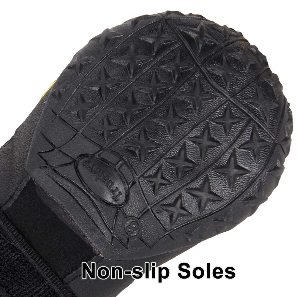 MOKCCI Truelove dog boots fit a range of sizes with sizing chart.