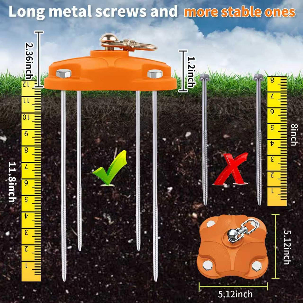 MOLANZ four-leaf base anchors securely on uneven terrain for stability.