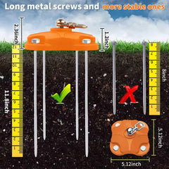 MOLANZ four-leaf base anchors securely on uneven terrain for stability.