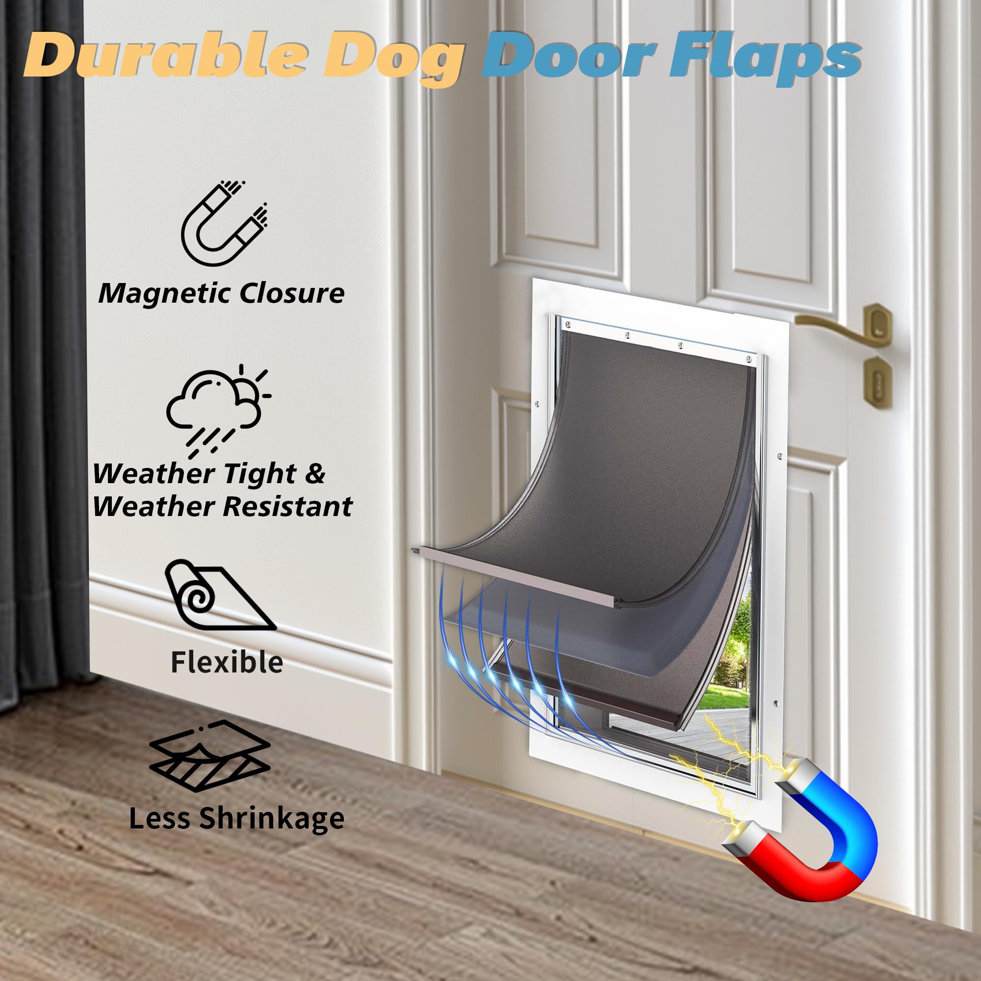 MOLYLY magnetic-strip seal blocks drafts and pests after pet passes