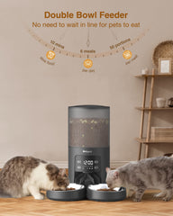 Molypet 6L capacity cat feeder shows large storage for longer intervals between refills.