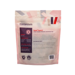 Momentum Carnivore Nutrition beef heart freeze-dried closeup—nutrient-dense texture for kibble toppers.